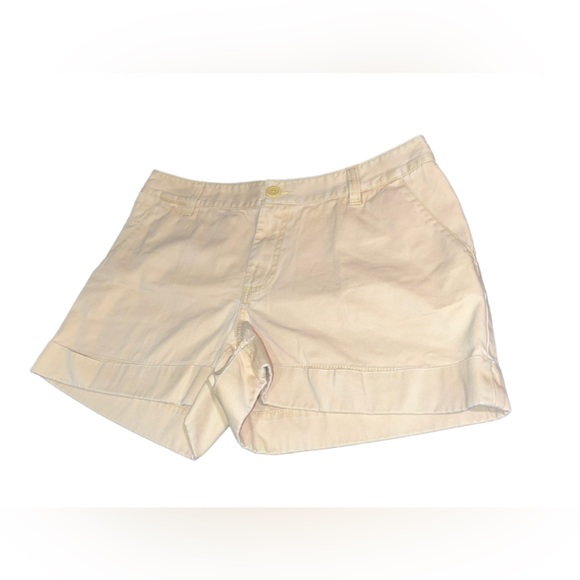 L.L. Bean Khaki Shorts size 14 100% COTTON - Picture 1 of 5